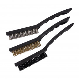 Kartáč ocel plastová rukojeť sada 3 díly