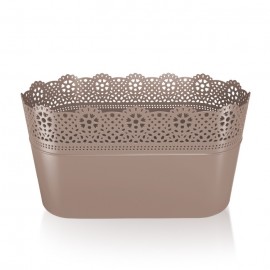 Kvetináč LACE dlhý mocca 29x13,5x15,5cm