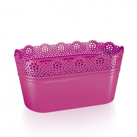 Květináč LACE dlouhý fuchsia 29x13,5x15,5cm