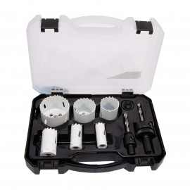 Sada vykružovacích bimetalových korunek 9 dílů | 19-57 mm, plastový box