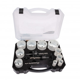 Sada vykružovacích bimetalových korunek 9 dílů | 19-57 mm, plastový box