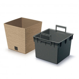 Květináč Furu SQ ECO WOOD hnědý 30cm