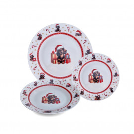 Sada vánočních talířů 12-dílná - jezevčíková