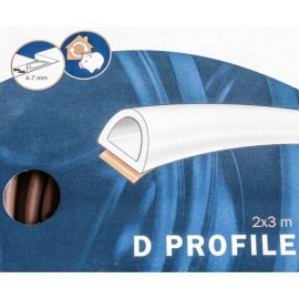 Těsnění hnědé D-profil 6m