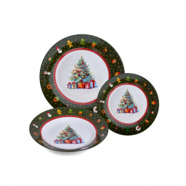 Sada vánočních talířů 18-dílná - zelená